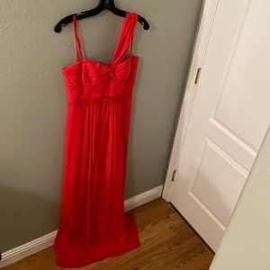 BCBGMaxAzria Red Berry One Shoulder Prom Dress in Size 6